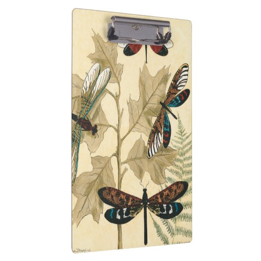 Farbenfrohe Libellen über den Blätter schweben Klemmbrett (Rechts)