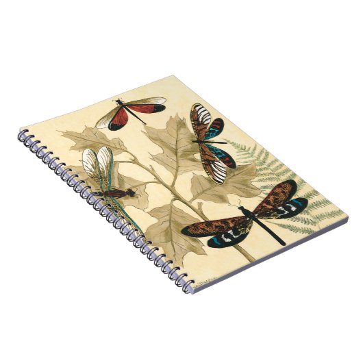 Farbenfrohe Libellen über den Blätter schweben Notizblock (Rechte Seite)