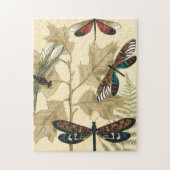 Farbenfrohe Libellen über den Blätter schweben Puzzle (Vertikal)