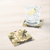 Farbenfrohe Libellen über den Blätter schweben Rechteckiger Pappuntersetzer (Vor Ort)