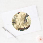 Farbenfrohe Libellen über den Blätter schweben Runder Aufkleber (Umschlag)