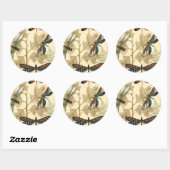 Farbenfrohe Libellen über den Blätter schweben Runder Aufkleber (Blatt)