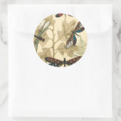 Farbenfrohe Libellen über den Blätter schweben Runder Aufkleber (Tasche)