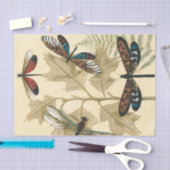 Farbenfrohe Libellen über den Blätter schweben Seidenpapier (Handwerk)