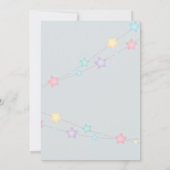 Farbenfrohe Lichtblitze Little Star Gender Reveal Einladung (Rückseite)
