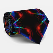 Farbenfrohe Lichter Black Neck Tie Krawatte (Gerollt)