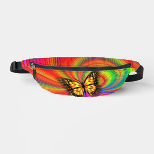 Farbenfrohe Lichter Flying Gold Butterfly Fanny Pa Bauchtasche