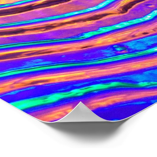 Farbenfrohe Lichter hinter dem Wavy Glass Poster (Ecke)