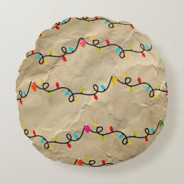 Farbenfrohe Lichter Rundes Kissen