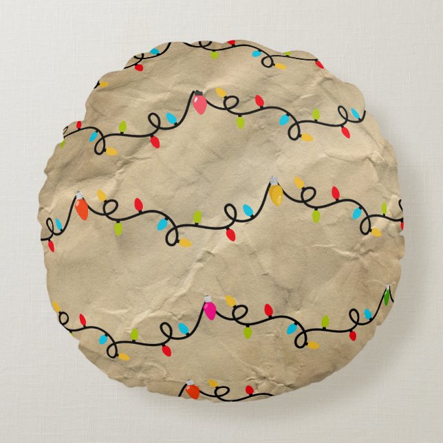 Farbenfrohe Lichter Rundes Kissen (Vorderseite)