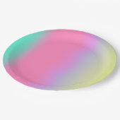 Farbenfrohe Lichter strahlende Aura Pappteller (Schrägansicht)