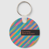 Farbenfrohe Lichtstrahlen fallen in Dunkelheit Schlüsselanhänger (Vorderseite)
