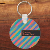 Farbenfrohe Lichtstrahlen fallen in Dunkelheit Schlüsselanhänger (Vorderseite)