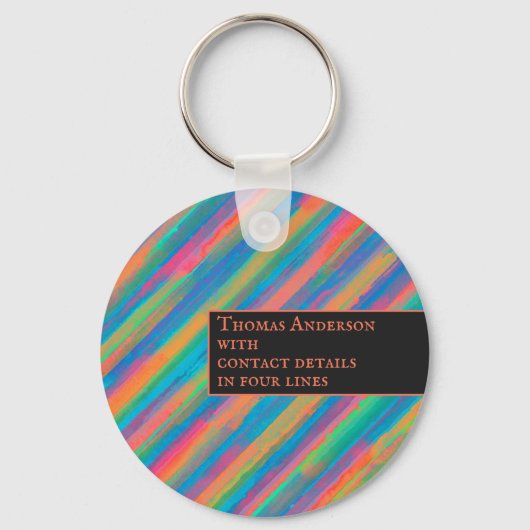 Farbenfrohe Lichtstrahlen fallen in Dunkelheit Schlüsselanhänger (Rückseite)