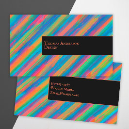 Farbenfrohe Lichtstrahlen fallen in Dunkelheit Visitenkarte