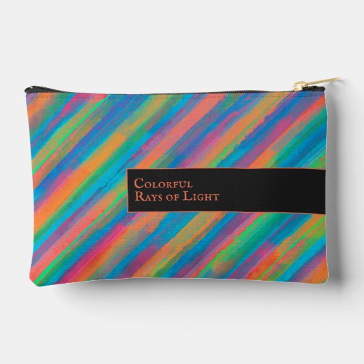 Farbenfrohe Lichtstrahlen fallen in Dunkelheit Zubehörtasche (Rückseite)