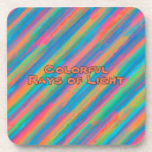 Farbenfrohe Lichtstrahlen Getränkeuntersetzer (Vorderseite)