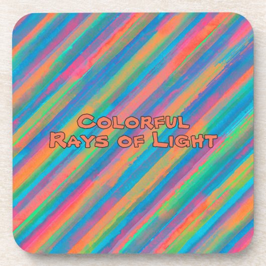 Farbenfrohe Lichtstrahlen Getränkeuntersetzer (Vorderseite)