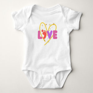 Farbenfrohe Liebe Baby T - Shirt mit Herz