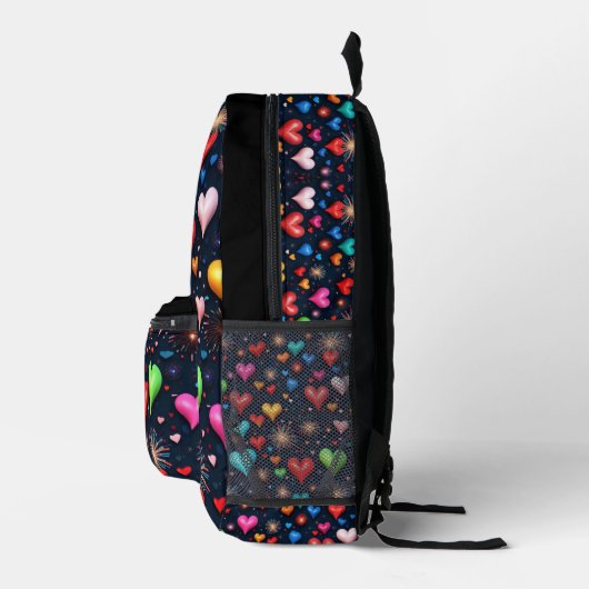 Farbenfrohe Liebe Bedruckter Rucksack (Rechts)