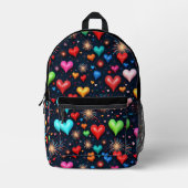 Farbenfrohe Liebe Bedruckter Rucksack (Vorderseite)