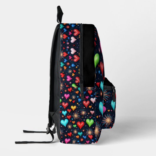 Farbenfrohe Liebe Bedruckter Rucksack (Links)