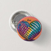 Farbenfrohe Liebe Button (Vorne & Hinten)