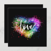 Farbenfrohe Liebe des Glitzer Einladung (Vorne/Hinten)