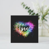 Farbenfrohe Liebe des Glitzer Einladung (Stehend Vorderseite)