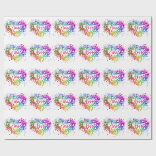 Farbenfrohe Liebe des Glitzer Geschenkpapier (Flach)