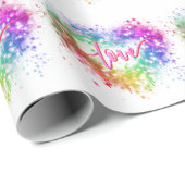 Farbenfrohe Liebe des Glitzer Geschenkpapier (Rolleneckpunkt)