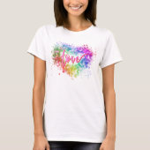 Farbenfrohe Liebe des Glitzer T-Shirt (Vorderseite)
