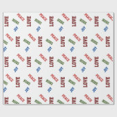 Farbenfrohe Liebe & Freude Einfache Moderne Weihna Geschenkpapier (Flach)