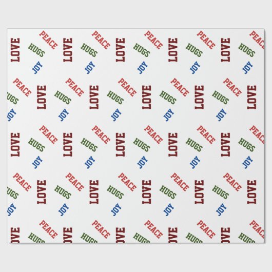 Farbenfrohe Liebe & Freude Einfache Moderne Weihna Geschenkpapier (Flach)