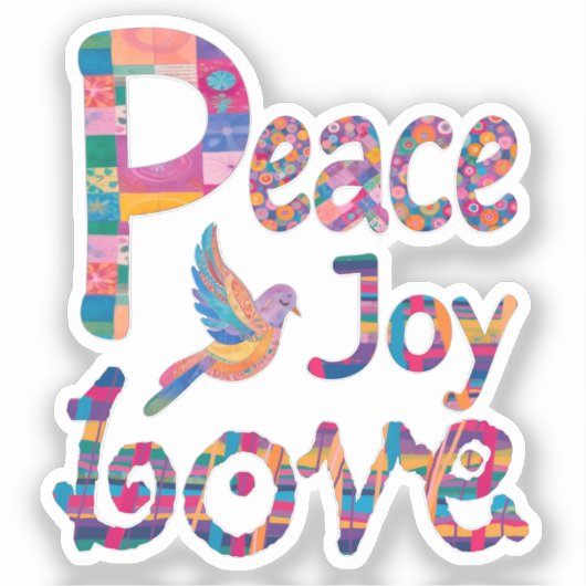 Farbenfrohe Liebe Freuen Sie sich auf Weihnachten Aufkleber (Vorderseite)