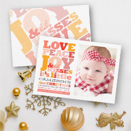 Farbenfrohe Liebe Frieden Freude und Baby Kisses B Einladung