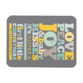 Farbenfrohe Liebe Frieden Freude und Baby Kisses B Magnet (Horizontal)