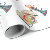 Farbenfrohe LIEBE, Frieden und Blume Geschenkpapier (Rolleneckpunkt)