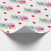 Farbenfrohe LIEBE Geschenkpapier (Ecke)
