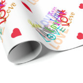 Farbenfrohe LIEBE Geschenkpapier (Rolleneckpunkt)