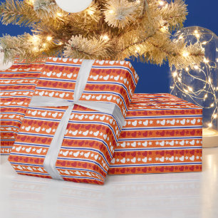Farbenfrohe Liebe Herzen Sterne Streifen Geschenkpapier