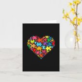Farbenfrohe Liebe Herzform - Puzzle Autismus Aware Karte (Gelbe Blume)