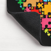 Farbenfrohe Liebe Herzform - Puzzle Autismus Aware Mousepad (Ecke)