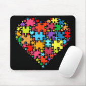 Farbenfrohe Liebe Herzform - Puzzle Autismus Aware Mousepad (Mit Mouse)