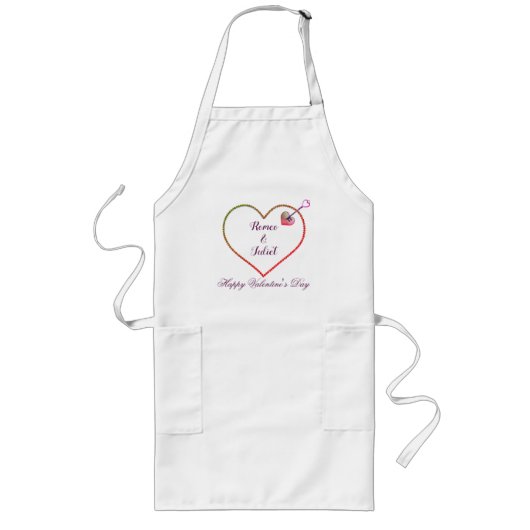 Farbenfrohe Liebe Herzstück Lucca Moderner Valenti Lange Schürze (Vorne)