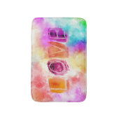 Farbenfrohe Liebe in Aquarell Badematte (Vorderseite Vertikal)