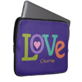 Farbenfrohe Liebe individuelle Name Laptop-Ärmel Laptopschutzhülle (Vorne Rechts)