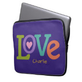 Farbenfrohe Liebe individuelle Name Laptop-Ärmel Laptopschutzhülle (Vorderseite Links)