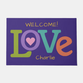 Farbenfrohe Liebe individuelle Name Türmatte