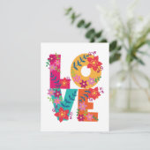 Farbenfrohe Liebe mit Blume Dankeskarte (Stehend Vorderseite)